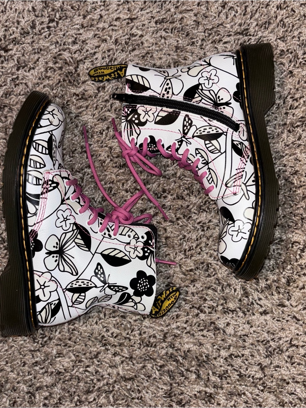 JUNIOR 1460 MEADOW PRINT LEATHER LACE UP BOOTS Color Change